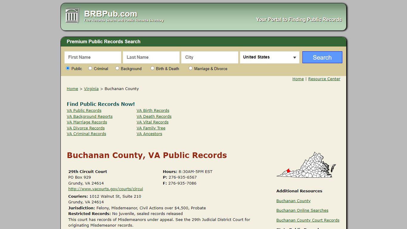 Buchanan County Public Records | Search Virginia ...
